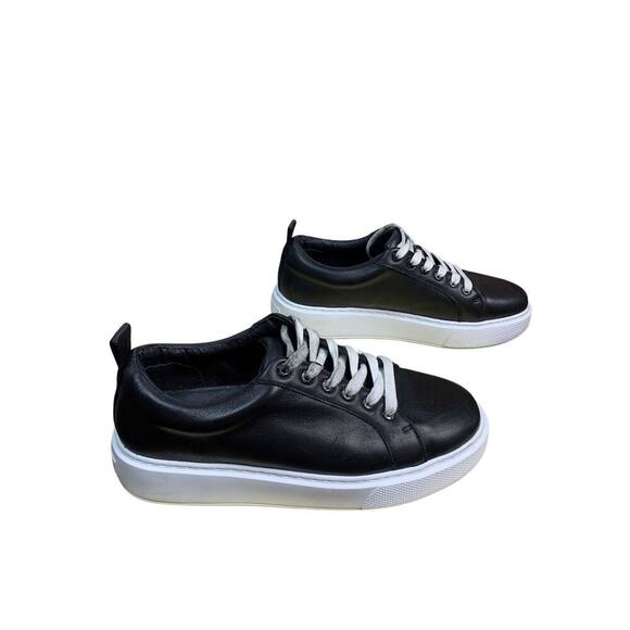 J/Slides NYC Delilah Black Leather Platform Sneakers - Size 10M - Picture 4 of 9